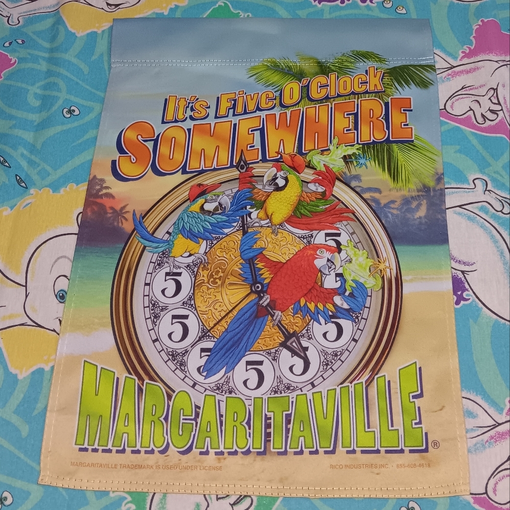 New 2009 Jimmy Buffett Margaritaville 5 O'clock Somewhere Vintage Yard Flag